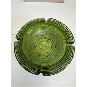 Vintage 1960's Anchor Hocking Soreno Avocado Green Glass Ashtray!!!!